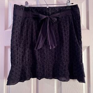 Dynamite Black Eyelit Lace Mini Skirt